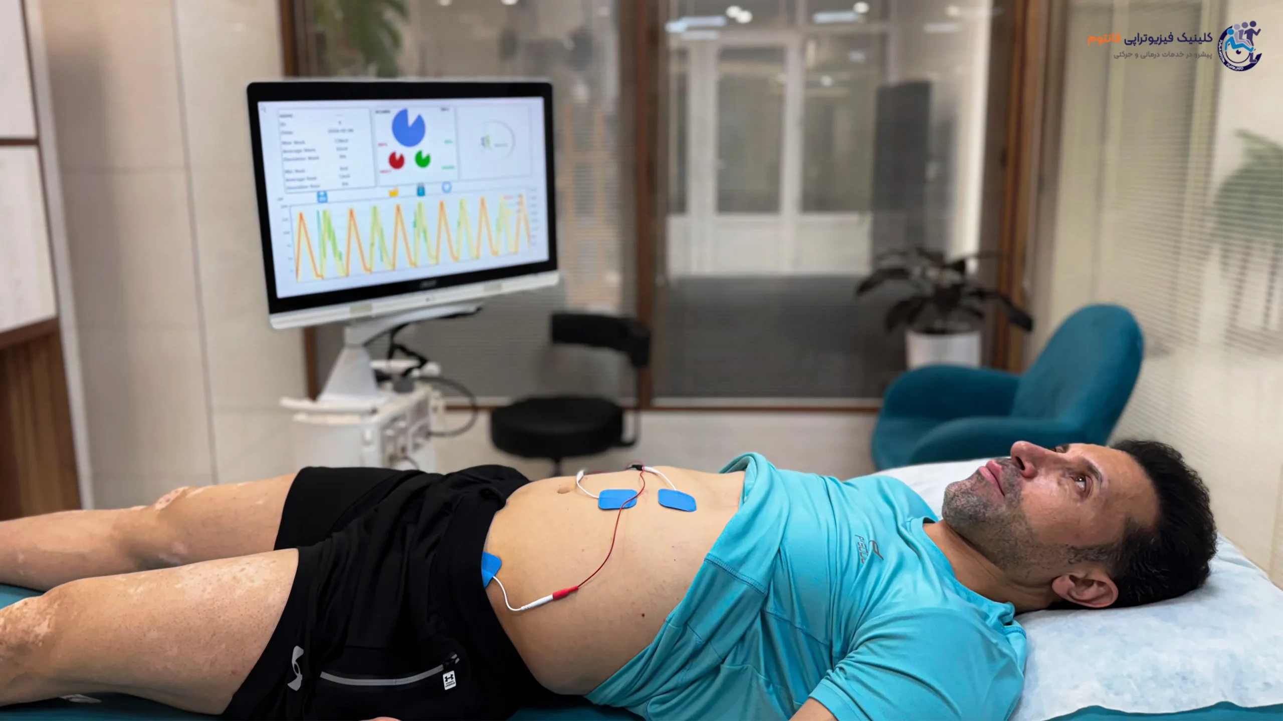 بیوفیدبک شکم- تصویر از فیزیوتراپی فانتوم زنجان